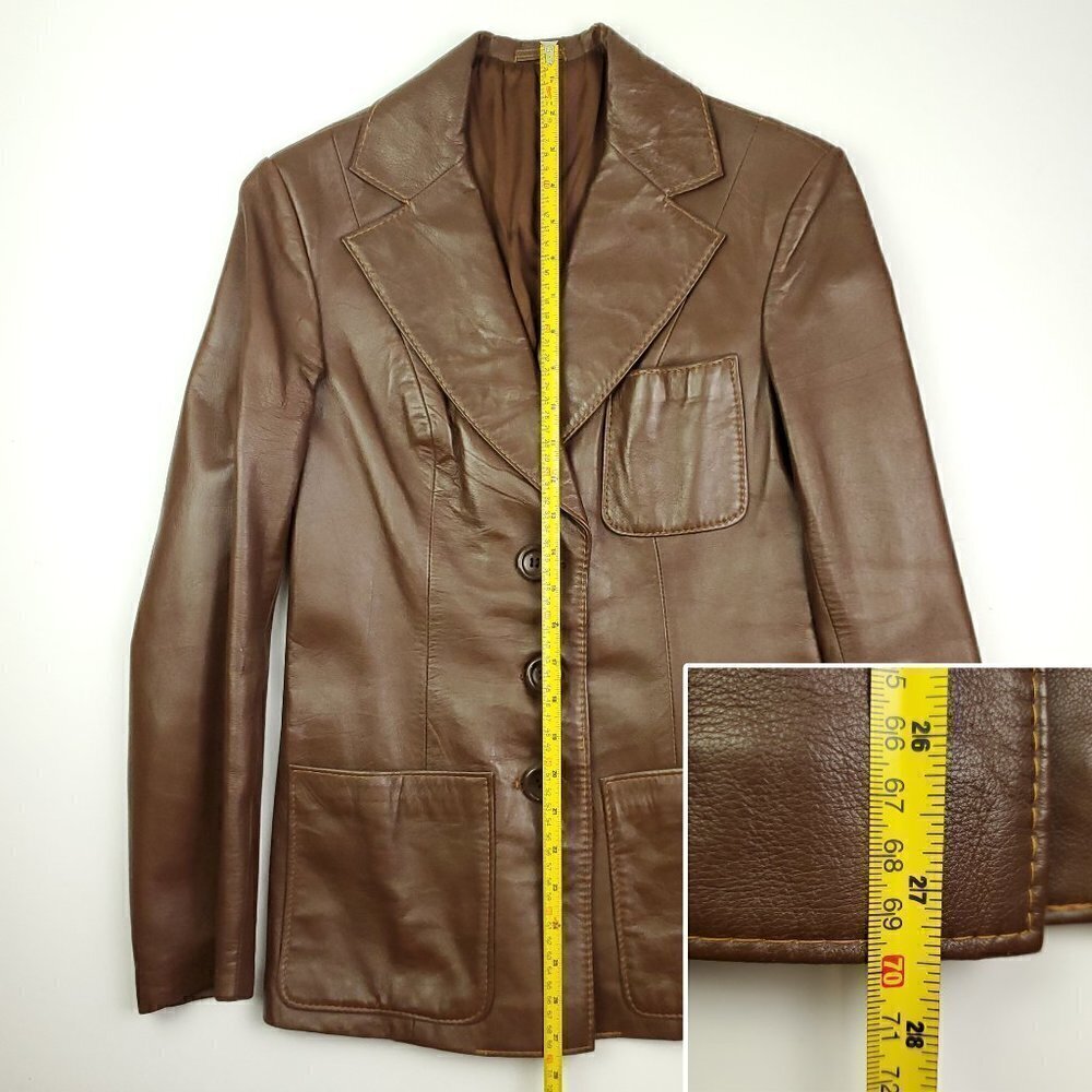 Echtes Leder Futter Leather Jacket Vintage 1970s Germany Women 38 EU (Small US) - Picture 6 of 15